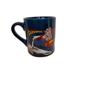 Superman Coffee Mug DC Comics Classic Art Blue Ceramic Cup Vintage Style